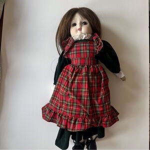 Vintage Schmid Musical Collectibles Porcelain Doll Music‎ Box 1982 Brown Hair